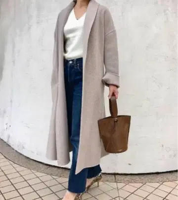 [새상품급] Plage 플라주 / 고급 기모감 울 더블 모사 가운 코트