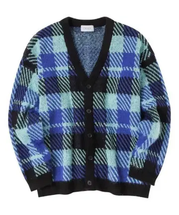 전체 패턴 니트 V컷 가디건