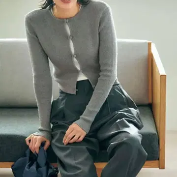 [ 미사용 ] LIBJOIE 숏 컬러 가디건 그레이