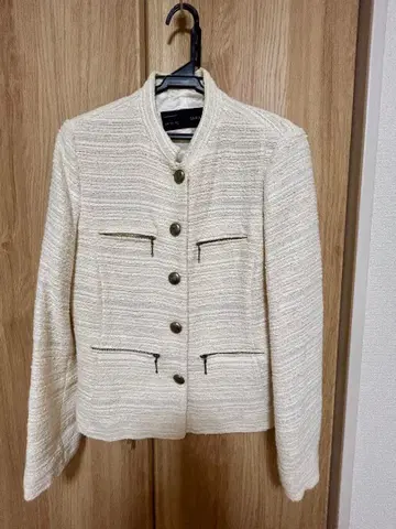 ZARA BASIC 노카라 자켓 아이보리 L 사이즈