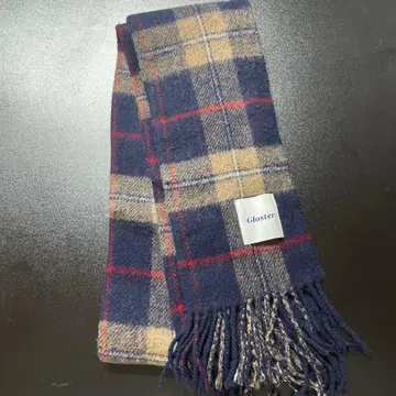 Gloster 체크 무늬 머플러 네이비 계열 방한 스톨