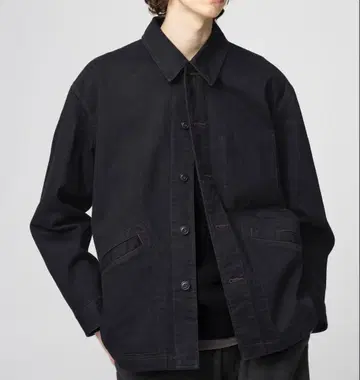 [미사용 새상품] UNIQLO U 오버 사이즈 컬러 데님 자켓 블랙 M