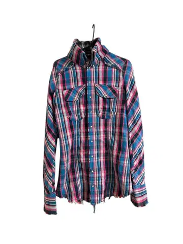 L.G.B. 그랑 블루 체크 셔츠 V계 헤이세이