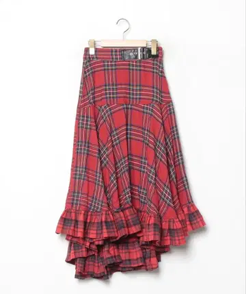 체크 프릴 스커트