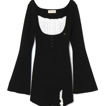 andmary Poppy lace mini dress black