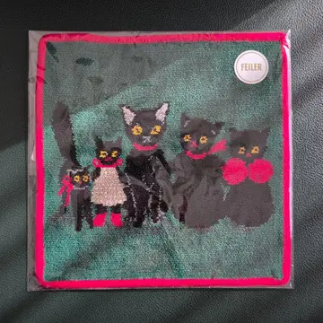 페이 x 쿠라하시 레이 검은 고양이 속 검은 고양이 타월 손수건 레드