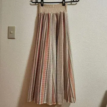 메쉬 플리츠 롱 스커트