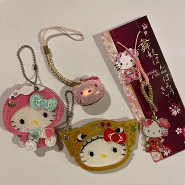 헬로키티 키티 거울 스트랩 지역 한정 키링 헤이세이 레트로