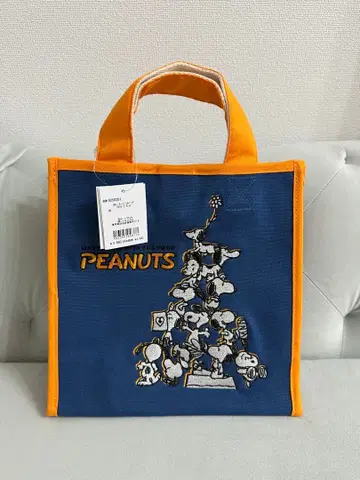 PEANUTS 스누피 토트백 네이비/오렌지