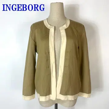 INGEBORG 잉게보그 코튼 긴팔 니트 자켓 베이지 L C234