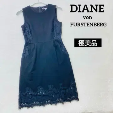 미사용급 다이앤 폰 파스텐버그 DVF 원피스 레이스 블랙 S 상당