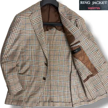 J5101 새상품급 링자켓 마이스터 캐시미어 체크 무늬 자켓 48