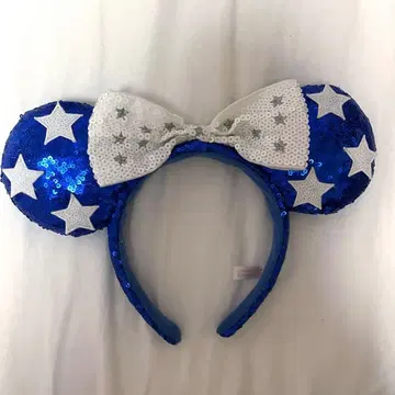디즈니 스팽글 머리띠 파랑