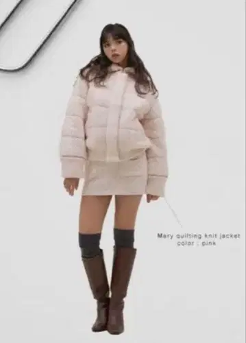 andmary Mary quilting knit jacket pink