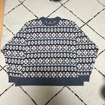 kutir 기하학 패턴 그레이 계열 니트 스웨터