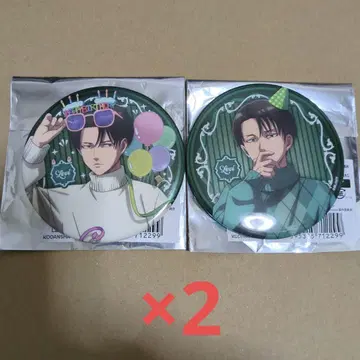 진격의 거인 프린스 호텔 메탈 캔뱃지 리바이 2종 2세트