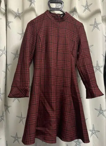 ZARA/빨간색 체크 미니 원피스