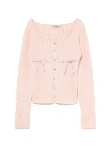BUBBLES 리본 케이블 니트탑 핑크