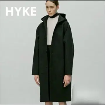 HYKE 하이크 후디드 코트 워크 코트 2 카키 드로어