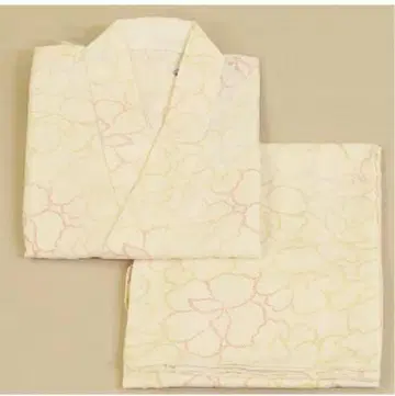 이부식 기모노 꽃무늬 기모노 크림색