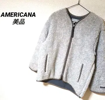 아메리카나 보아 자켓 별주 블루종 새상품급 플리스 노카라 완판