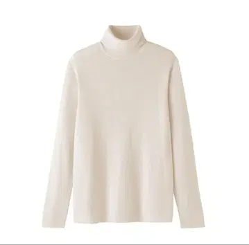 무인양품 워셔블 울 리브 터틀넥 스웨터 남성용 M 오프화이트