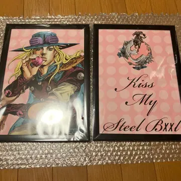 죠죠의 기묘한 모험 액자 포함 포스터 스틸 볼 런 핑크 2장 세트