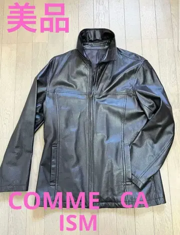 새상품급 COMME CA ISM 다크 브라운 가죽 자켓 지퍼