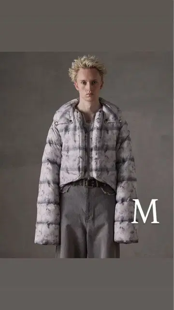 GRANCY 다운 자켓 [ GRANCY ] 프린트 숏 리얼 다운