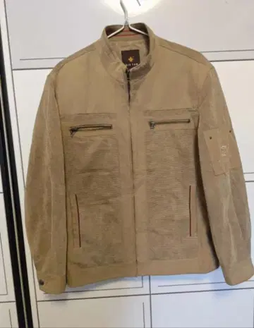 베이지 스웨이드풍 점퍼 S