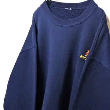 보스루만 로고 자수 맨투맨 트레이닝복 네이비 네이비 컬러 구제 의류