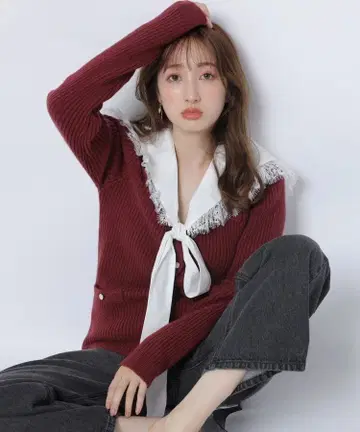 [ 새상품 ] 아푸와이저 리셰 세일러 카라 가디건 풀오버