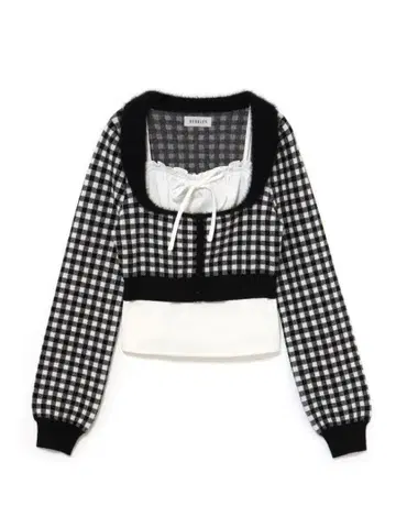 BUBBLES 샤기 케트 앙상블 깅엄