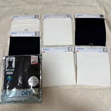 에어리즘 UV컷 U넥 T 하이넥 탱크탑 레깅스 L 6개 세트