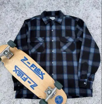 YouTuber.FJ / 오리지널 보드 셔츠 Blue 옴브레 L 사이즈