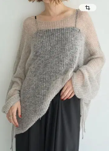 YECCA VECCA / 소매 셔링 시어 니트 잡지 게재 그레이 12/7