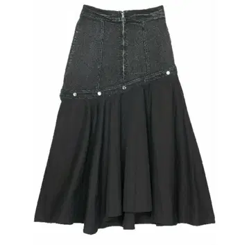 AMERI FLOWING LINE DENIM SKIRT