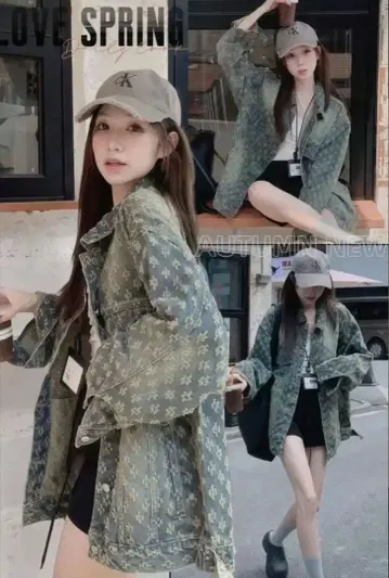 오버 사이즈 데님 자켓 여성용