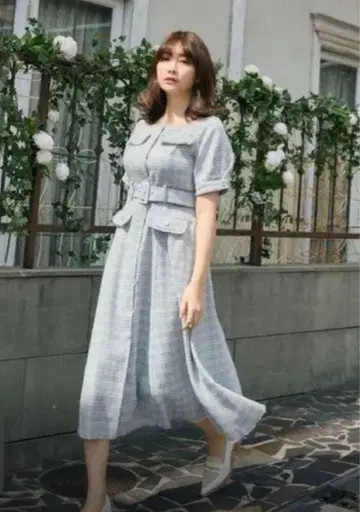 [ herlipto ] Classic Tweed Belted Dress