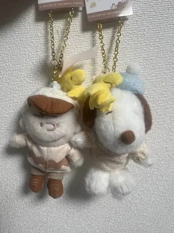 USJ 한정판 스누피 찰리 브라운 마스코트 키체인 세트