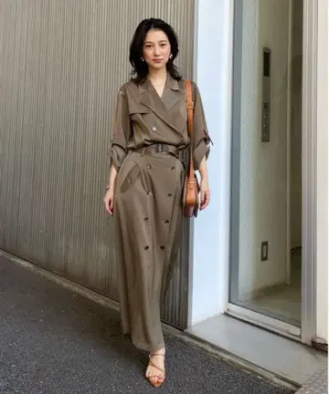 ameri vintage 트렌치풍 셋업 스커트 원피스 새상품급