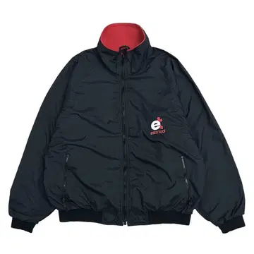 90s 빈티지 나일론 보아 자켓 블루종 기업 로고 자수 XL