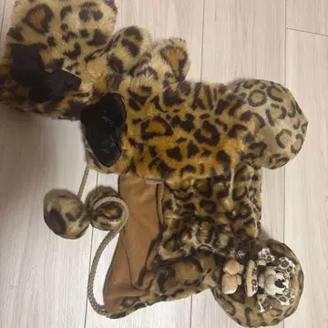 미니 레오파드 무늬 모자 봉제 인형 포함