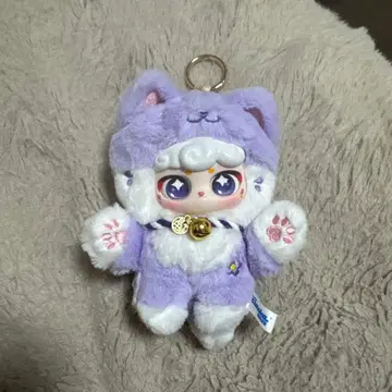 고양이 귀 디자인 봉제 인형 키링