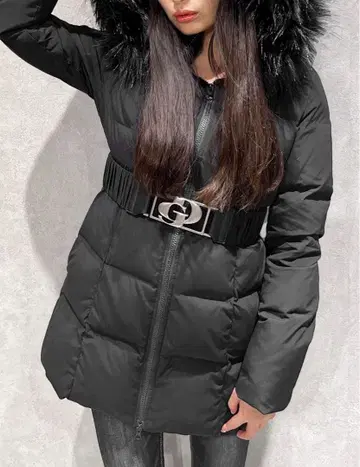 택 포함 새상품 [ TINY 작은 키용 ] GD 벨트 포함 롱 다운 코트