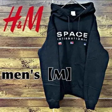 B25 [ H&M ] 프린트 후드티 [ 남성용 M ] 블랙