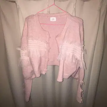 merry jenny 메리제니 핑크 니트 가디건 레이스