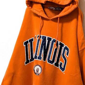 제이 미국 일리노이 자수 후드 맨투맨 오렌지색 XL 구제 의류