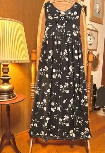 70s 80s 구제 의류 프랑스 유럽 앤티크 빈티지 꽃무늬 원피스