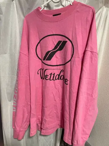 Welldone 핑크 긴팔 티셔츠
